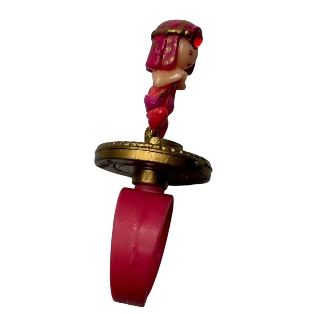 BLUEBIRD‎ POLLY POCKET 1992 Rose Princess Genie Ring Pink Gold Spinning Toy